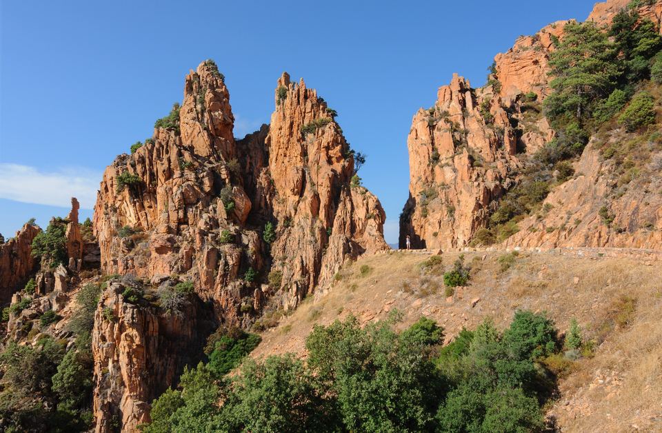 The red granite Calanques of Piana, Corsica