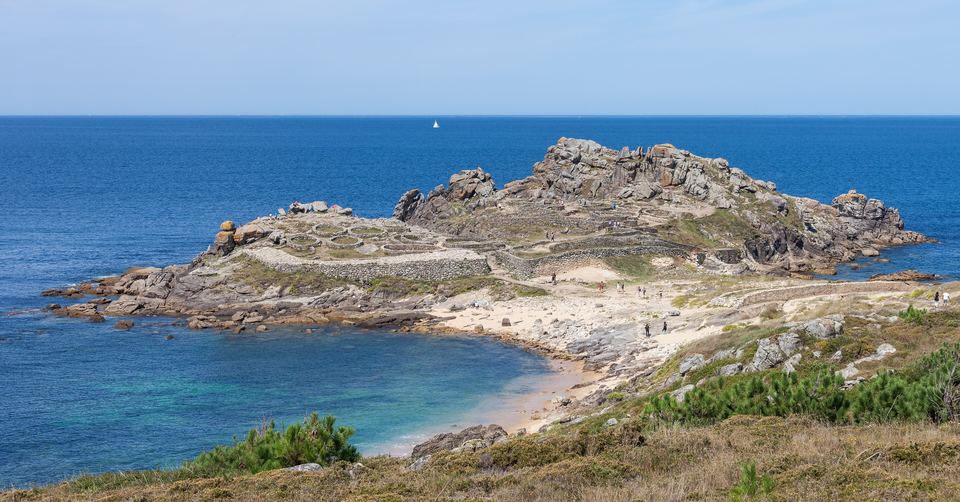 The Iron Age hill fort of Baroña on the Galician coast, Spain