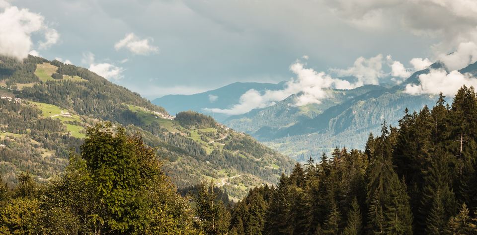 On the trail from Andiast to Breil/Brigels, Switzerland